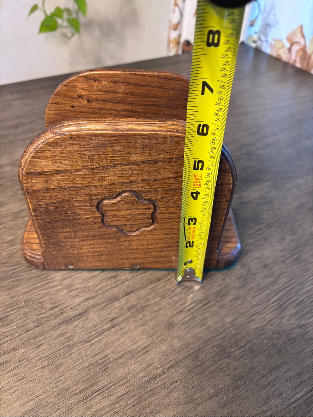 Vintage Wooden Napkin Holder - Warm Brown - Picture 6 of 7